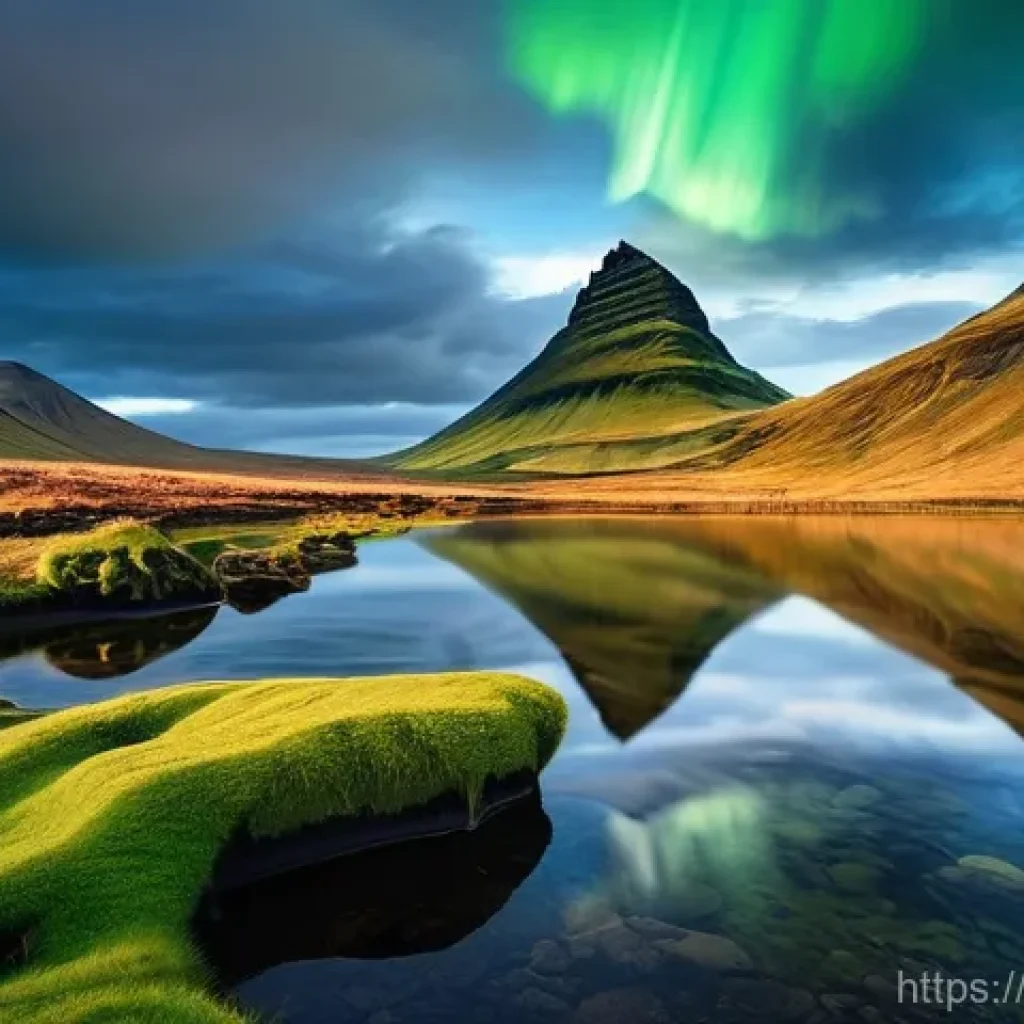 스나이펠스네스 반도 여행기 - **Prompt 1: Majestic Kirkjufell Mountain Reflection**
    "A stunning, cinematic landscape shot of K...