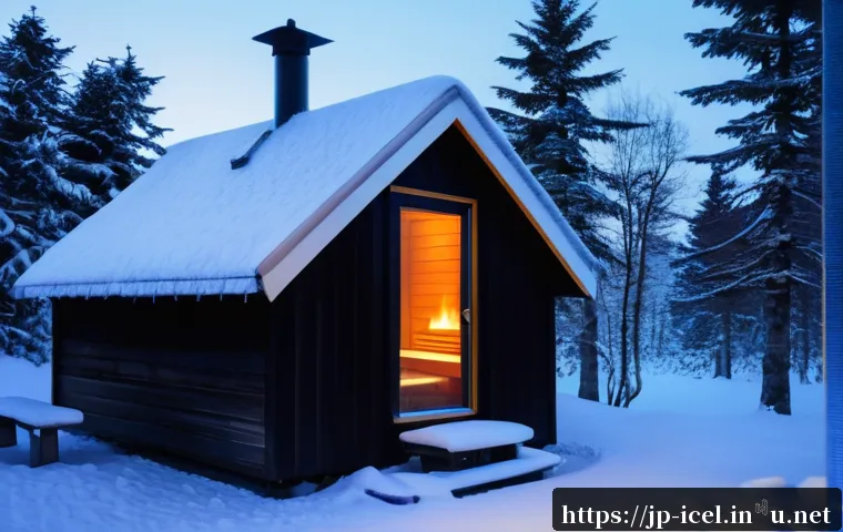 레이캬비크 핀란드식 사우나 체험 - A cozy traditional Finnish sauna scene in Reykjavik during winter, featuring a wooden cabin interior...