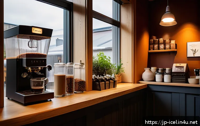 레이캬비크 핫플레이스 - A cozy hidden caf&eacute; interior in a quiet Reykjavik residential area, featuring warm wooden furniture a...